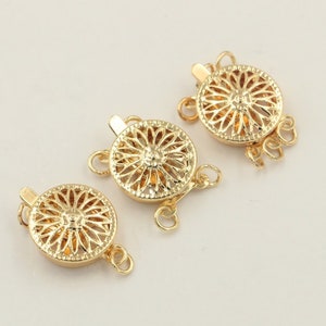 5 pcs,  14k gold filled filigree box clasp (12mm)