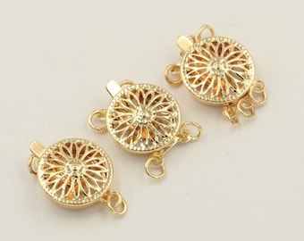5 pcs,  14k gold filled filigree box clasp (12mm)