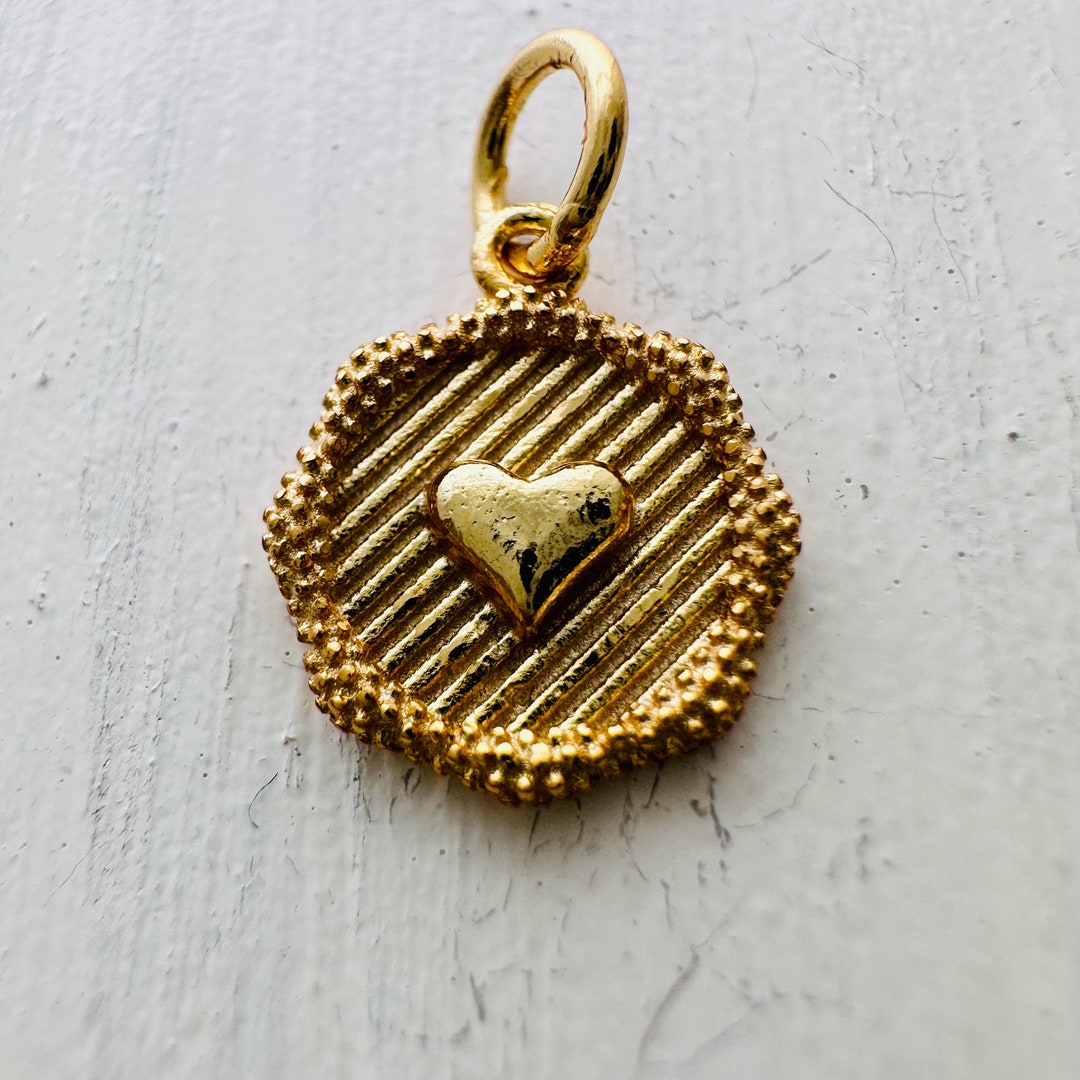Herz Anhänger Winziger 14K Gold Herz Charm - 3 Mm Anhänger Aus Gelbgold, Ohne Stein 14K Gold Herz Anhänger 3 Mm Winzig Charm Für Halskette