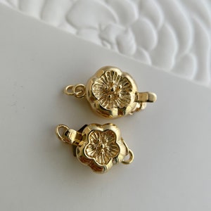 5 pcs,  14k gold filled, flower box clasp 8mm/10mm