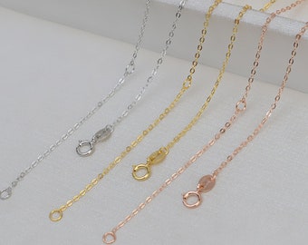 sterling silver necklace cable chain finding / 45cm / 18 inch / thick 1mm, 1 piece