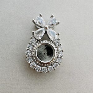 6x6mm Settings, 4 pieces, Silver Plated Charm Findings