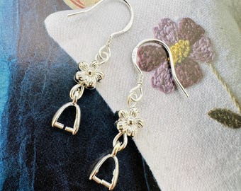 Sterling Silver Earwires, 30mm, pinch 4mm, 1 pair