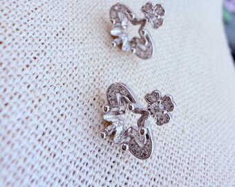 6mm settings, earrings findings, 1 pair