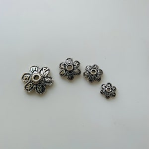 10 Pcs Solid Sterling Silver OM Beads Caps / 6mm / 7mm / 9mm / 11mm