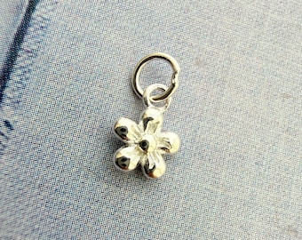 TINY, 5MM, Sterling Silver Flower Charm
