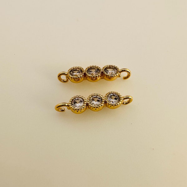 2 o 10 piezas, colgante de barra de circonita cúbica delicada (12x2 mm)