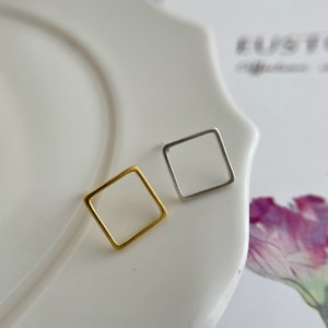 1 Pair Solid Sterling Silver Square Post Earrings  / Ear Wires / Earring Supplies / 9mm
