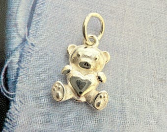 Sterling Silver Bear Charm  / 10x8mm
