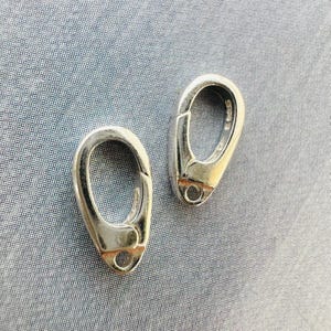 2pcs, Sterling Silver Spring Clasp, 10x5mm