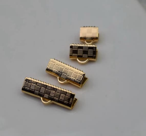 10 of gold filled  ribbon clamp crimp end cord end leather crimps ends fasteners clasps 7mm 10mm 20mm