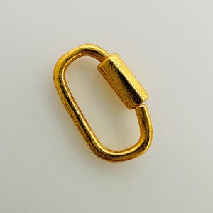 Tiny Sterling Silver Gold Locking Jump Ring, Outer 9x5mm ,Inner 8x4mm