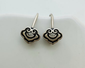 sterling silver swirl earwires / earrings findings / 25x7mm