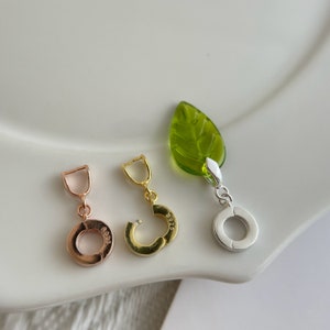 1 of Solid Sterling Silver Pinch Bail With Clasp / Width 4mm / Deepth 4mm / Ring Inner Diameter 4mm