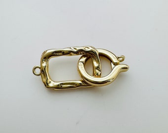 1 set of gold plated clasp / 24x11mm
