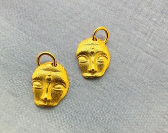 Kleine Sterling Silber Gold Charms, 9 x 7 mm