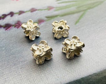 4pcs, Sterling Silver Beads, 4mm,Hole 1mm,thick 3mm