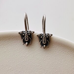 Solid Sterling Silver Butterfly Earwires , Earrings Findings / 17x7mm