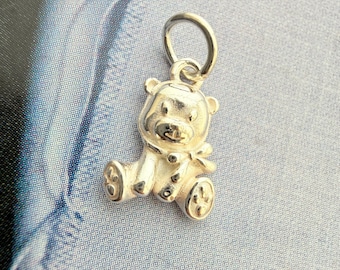 Sterling Silver Bear Charm  / 10x8mm