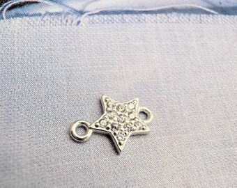 TINY, 8mm, Sterling Silver Star Connector, 1 piece