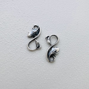 Solid Sterling Silver Leaf Links / 11x6mm / 2 or 6 Pcs