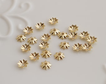10pcs gold filled 4.5mm beads cap bead cap