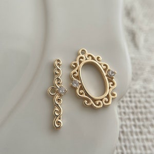 1 Set of Lace Flower Toggle Clasp
