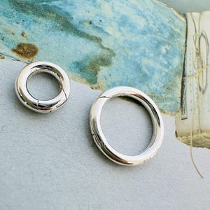 Sterling Silber Feder Einstich Ring, außen 10 mm, 12 mm, 16 mm, Dicke 2,4 mm