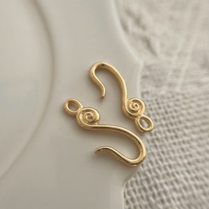 2 or 10pcs, Swirl Hook Clasp / 26mm