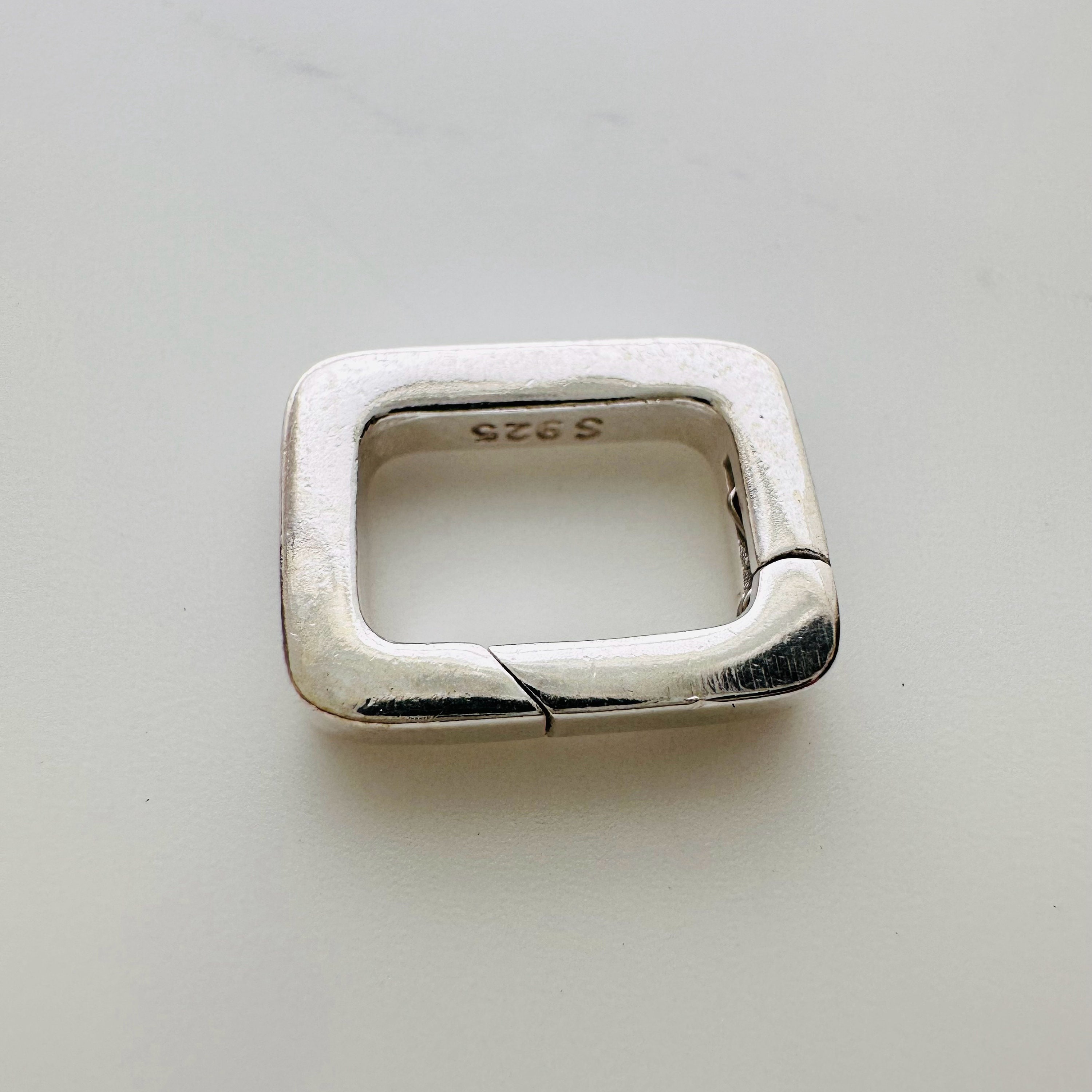 Solid Sterling Silver Push In Spring Clasp / 12x9mm / Inner 9x6mm