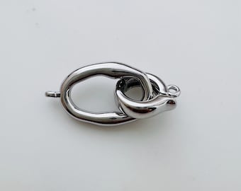 1 set of silver plated clasp / 25x12mm