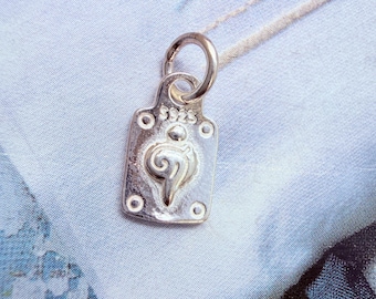 Sterling Silver Charm  , 10mm, 1 piece