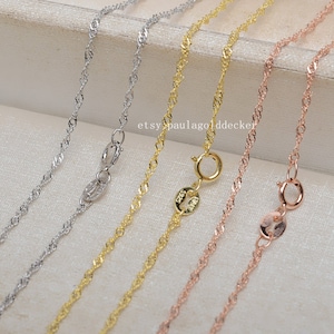 Qty 1 of solid 925 sterling silver necklace Singapore chain finding / 16 inch / 18 inch / 20 inch / thickness 0.6mm