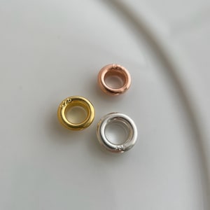 20pcs, sterling silver Bead Cores / Bead Grommets / Grommet Eyelet Bead / hole 1mm / 2.5mm / 5mm