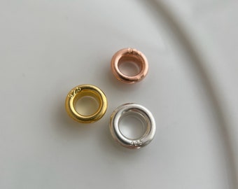 20pcs, sterling silver Bead Cores / Bead Grommets / Grommet Eyelet Bead / hole 1mm / 2.5mm / 5mm