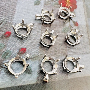 8mm Settings, 10 pieces, Silver Plated