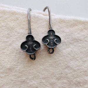 solid sterling silver earwires, earrings findings, 1 pair, 19x7mm