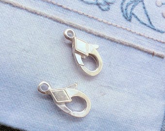 Tiny, 10mm, Sterling Silver Clasps , 2 pieces