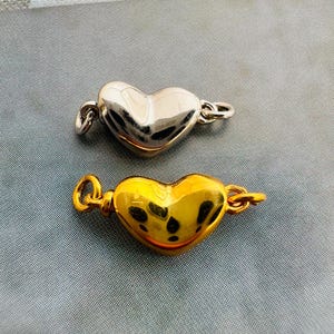 Solid Sterling Silver Heart Clasp, 4x13mm, 1 piece