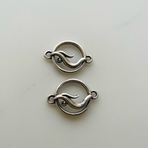 2 Ps, Solid Sterling Silver Dragon Links / 15x10mm