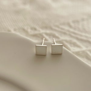 1 pair solid sterling silver square post / blank earrings /  minimalist earring making supplies findings /  5x5mm