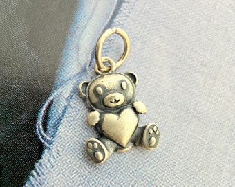 Sterling Silver Bear Charm  / 10x8mm