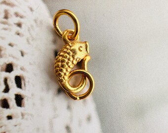 Sterling Silver Gold Fish Hook Clasp, 8mm
