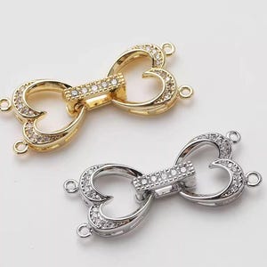 2 Sets, 2 strands clasp, 30x12mm, gold/silver plated