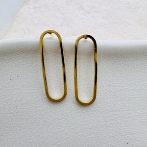 rectangle earring earrings settings - sterling silver posts - 20x6mm / 1 pair