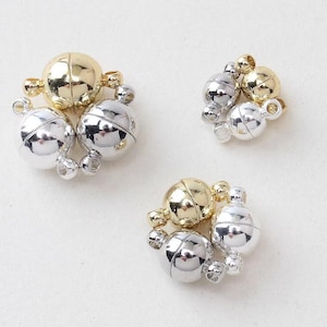 10pcs , ball magnetic clasps / 6mm / 8mm / 10mm , gold/silver plated