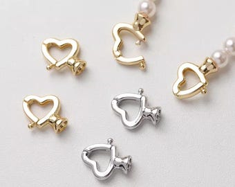 5 Stück , Spangenzubehör , 13 x 11 mm, gold/versilbert