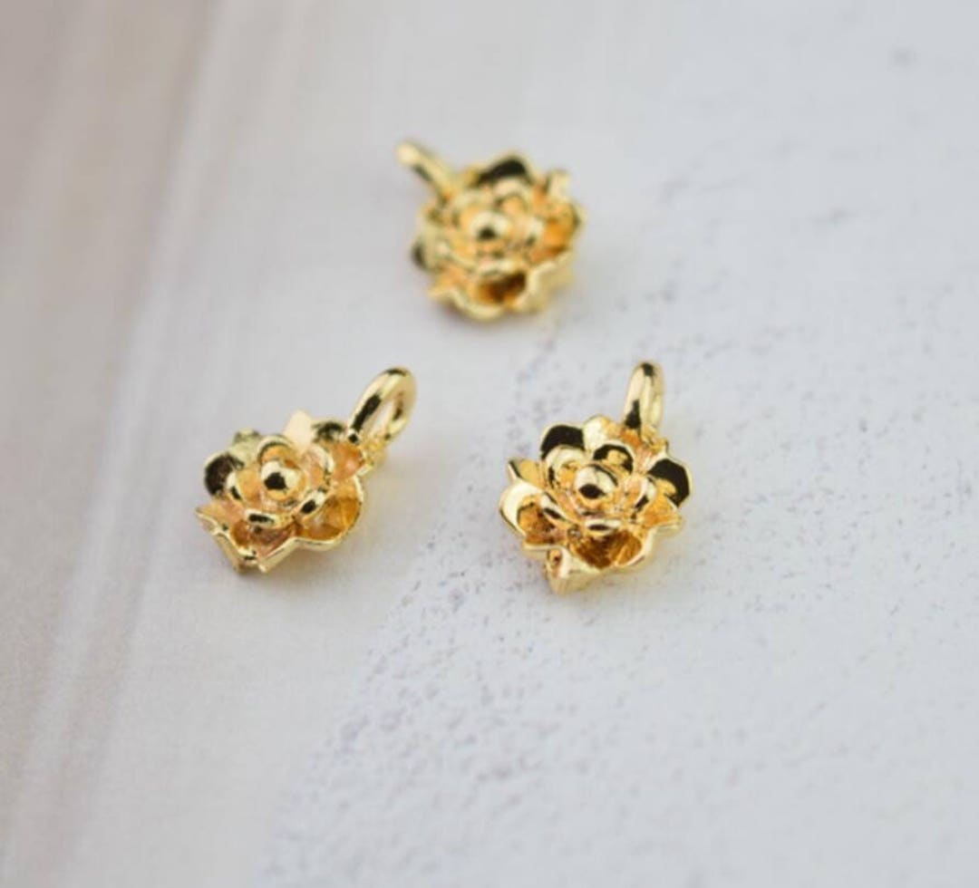 5 of Gold Filled Tiny Flower Charm Pendant 77mm - Etsy