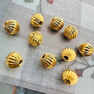 100pcs, gold filled corrugated saucer beads ,4mm,5mm,6mm