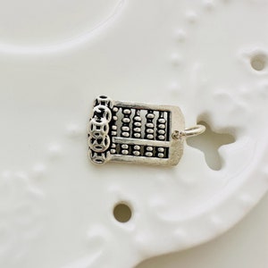 Solid Sterling Silver Abacus Charm / 17x12mm / Beads Couldn&#39;t Move / 1Pcs